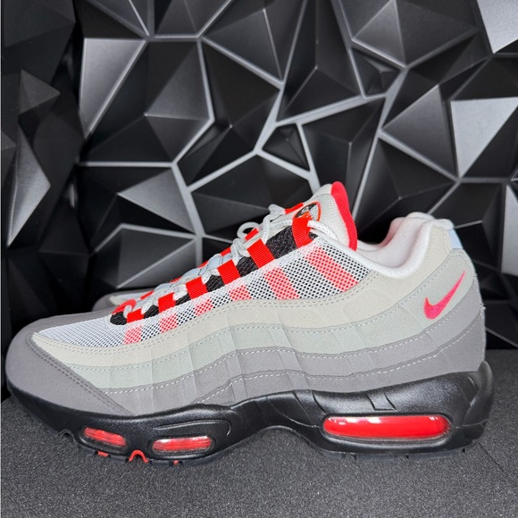 Nike Air Max 95 Men's Sneakers - Gray, Red, and Black - Picture 6 of 10